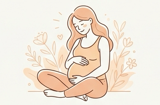 Ilustración de mujer embarazada en calma